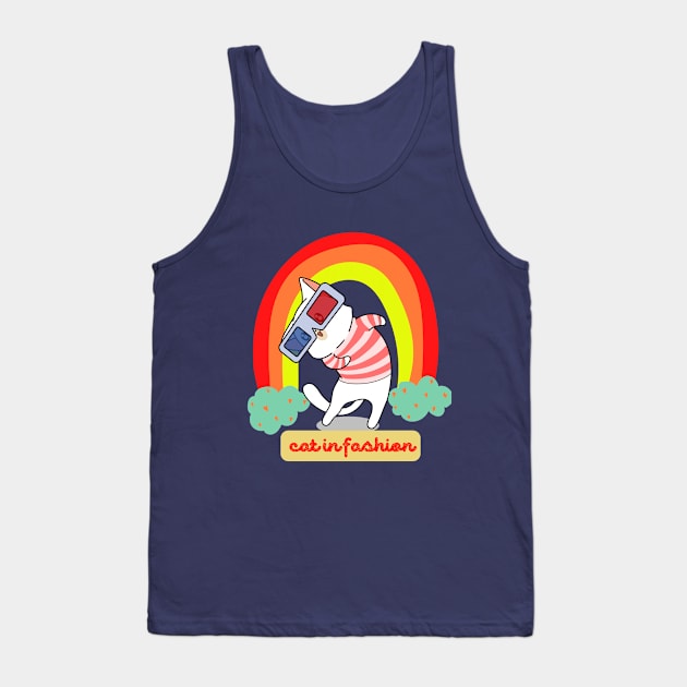 cat in fashion Tank Top by Richard75